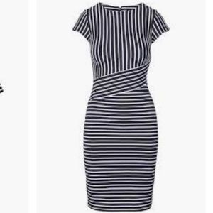 Banana Republic Navy Stripe Sheath Dress